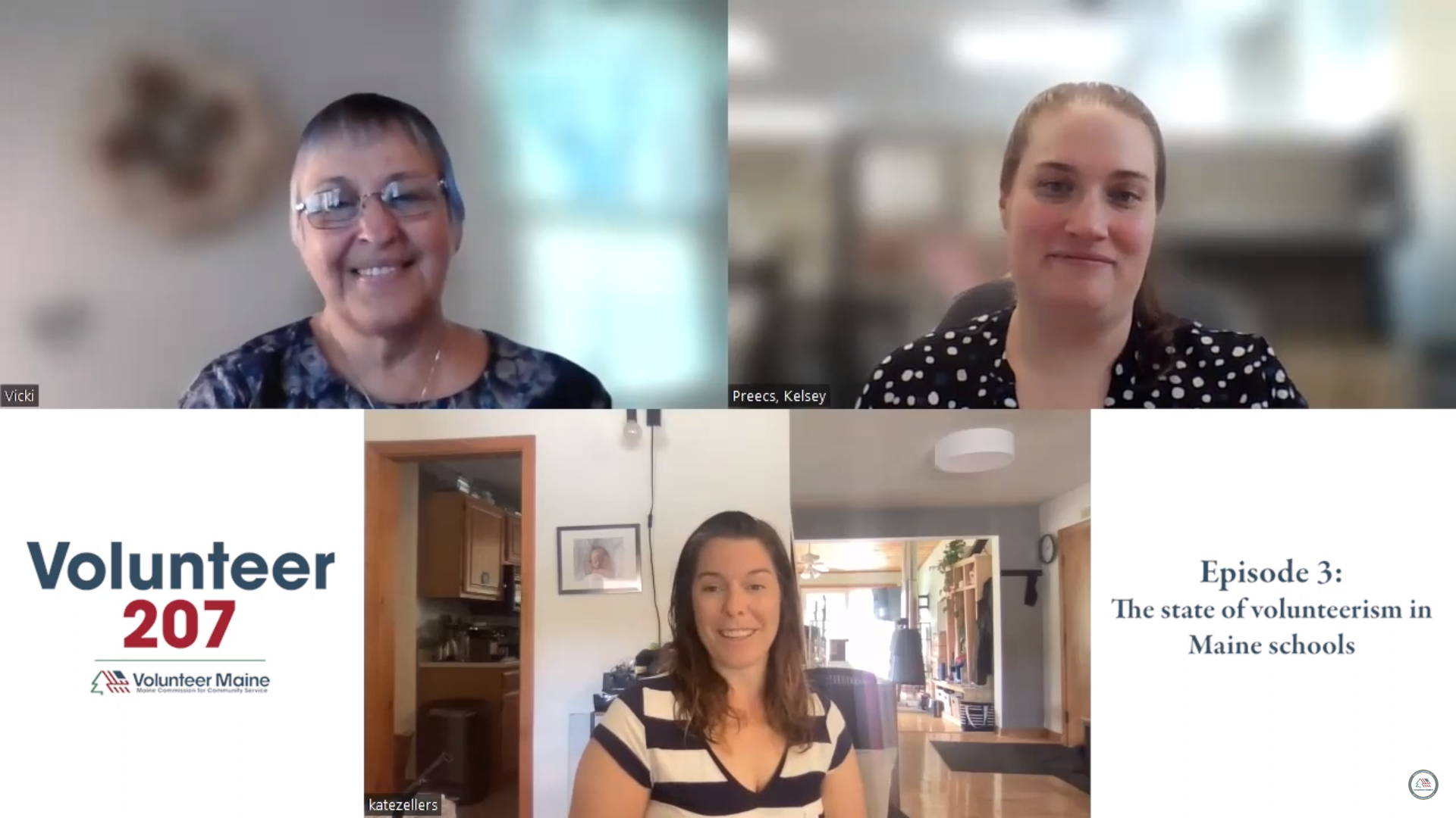 Three individuals have a discussion during a Zoom virtual meeting