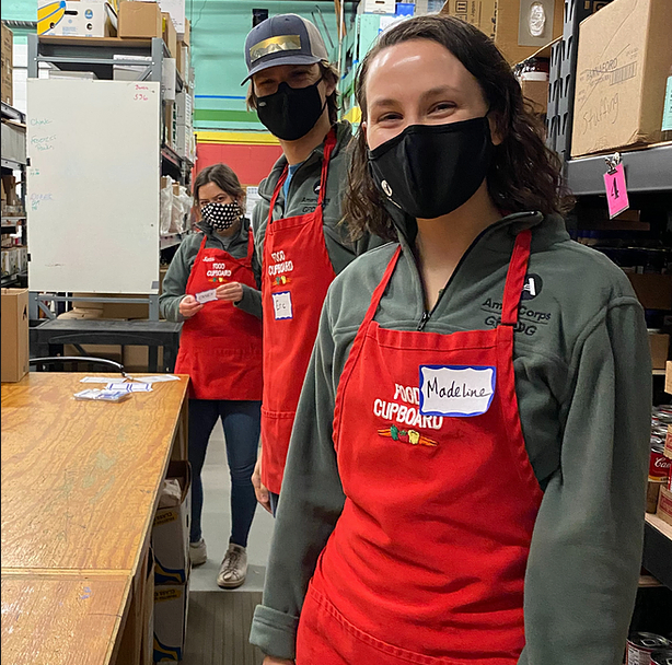 AmeriCorps Resilience Corps members serve at a local food bank